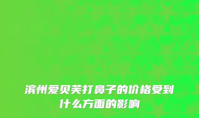 滨州爱贝芙打鼻子的价格受到什么方面的影响