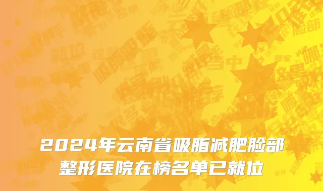 2024年云南省吸脂减肥脸部整形医院在榜名单已就位