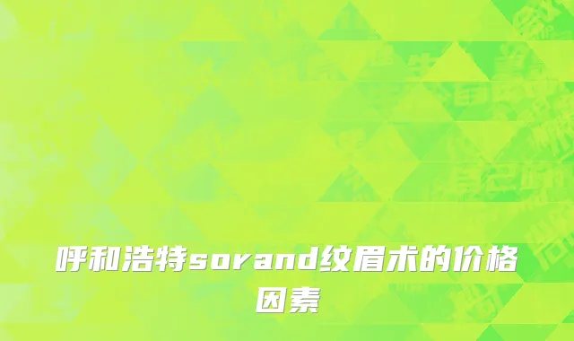 呼和浩特sorand纹眉术的价格因素