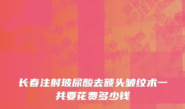 长春注射玻尿酸去额头皱纹术一共要花费多少钱