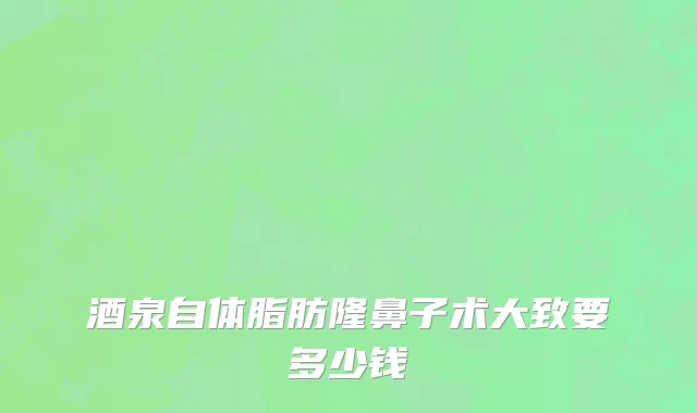 酒泉自体脂肪隆鼻子术大致要多少钱