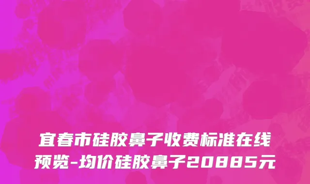 宜春市硅胶鼻子收费标准在线预览-均价硅胶鼻子20885元