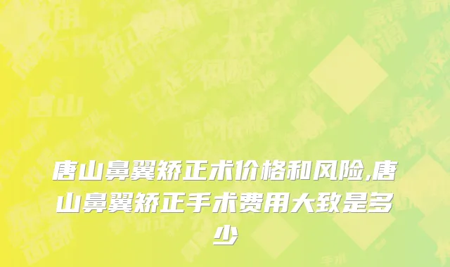 唐山鼻翼矫正术价格和风险,唐山鼻翼矫正手术费用大致是多少