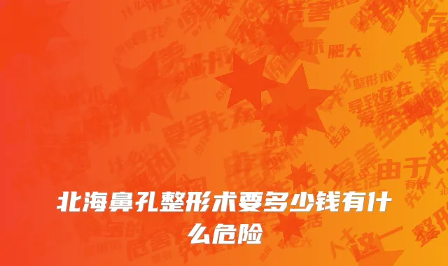北海鼻孔整形术要多少钱有什么危险
