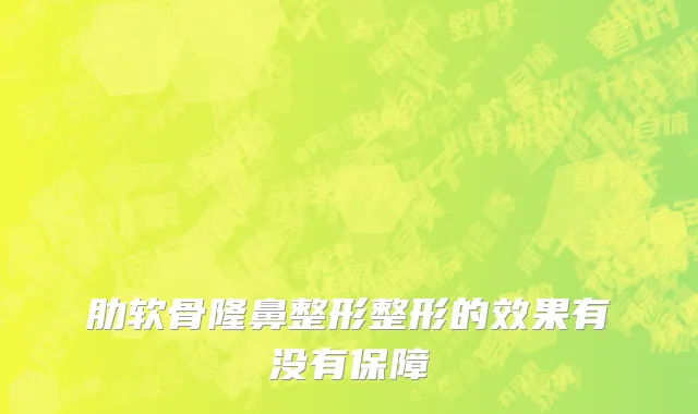 肋软骨隆鼻整形整形的效果有没有保障