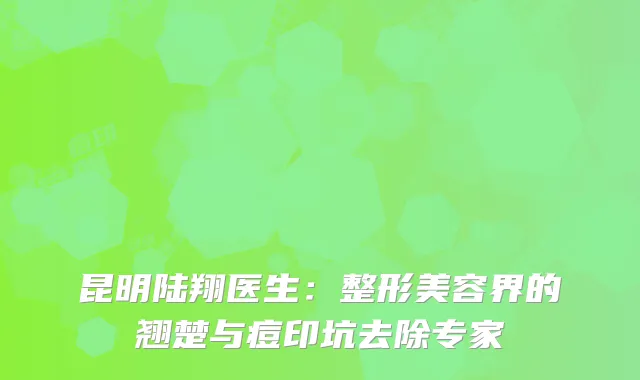 昆明陆翔医生：整形美容界的翘楚与痘印坑去除专家
