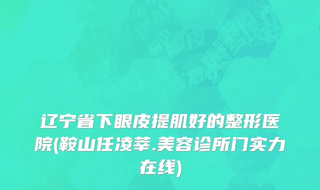 辽宁省下眼皮提肌好的整形医院(鞍山任凌莘.美容诊所门实力在线)