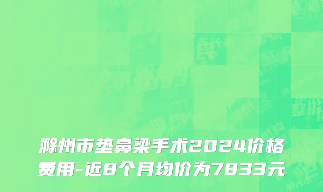 滁州市垫鼻梁手术2024价格费用-近8个月均价为7833元