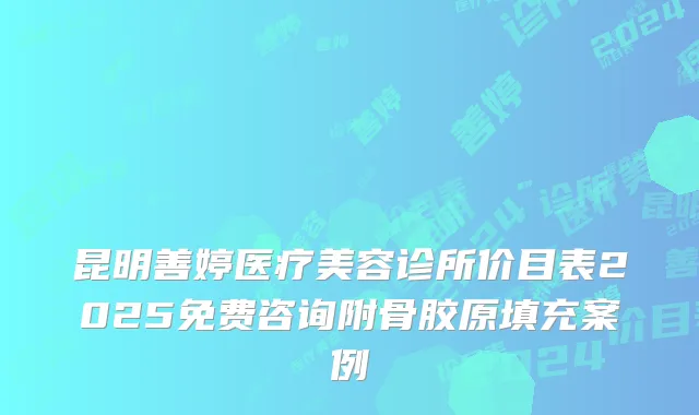 昆明善婷医疗美容诊所价目表2025免费咨询附骨胶原填充案例
