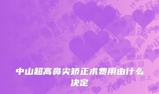 中山超高鼻尖矫正术费用由什么决定