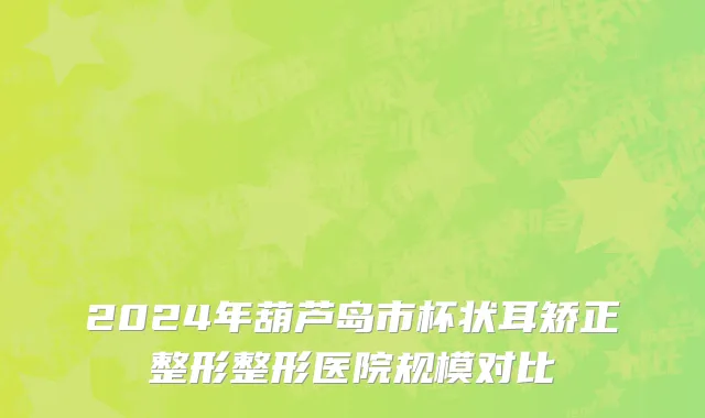 2024年葫芦岛市杯状耳矫正整形整形医院规模对比