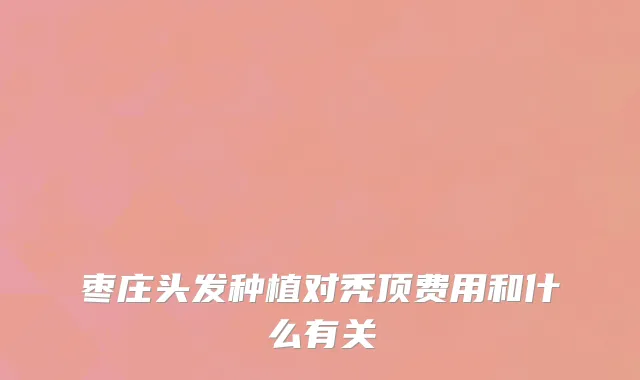 枣庄头发种植对秃顶费用和什么有关