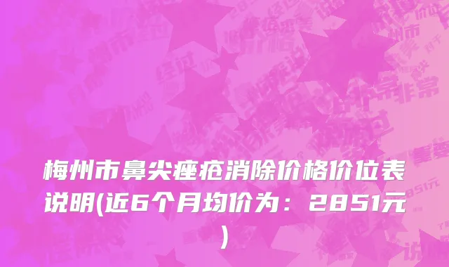 梅州市鼻尖痤疮消除价格价位表说明(近6个月均价为：2851元)
