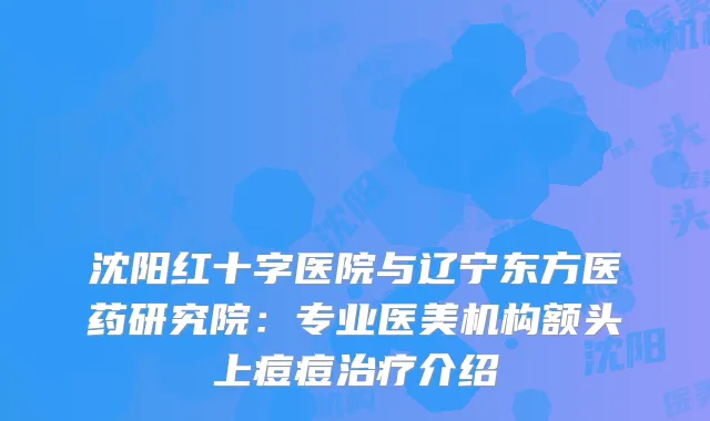 沈阳红十字医院与辽宁东方医药研究院：专业医美机构额头上痘痘治疗介绍