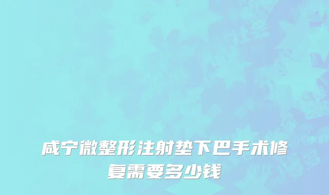 咸宁微整形注射垫下巴手术修复需要多少钱