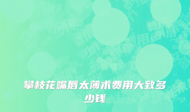 攀枝花嘴唇太薄术费用大致多少钱