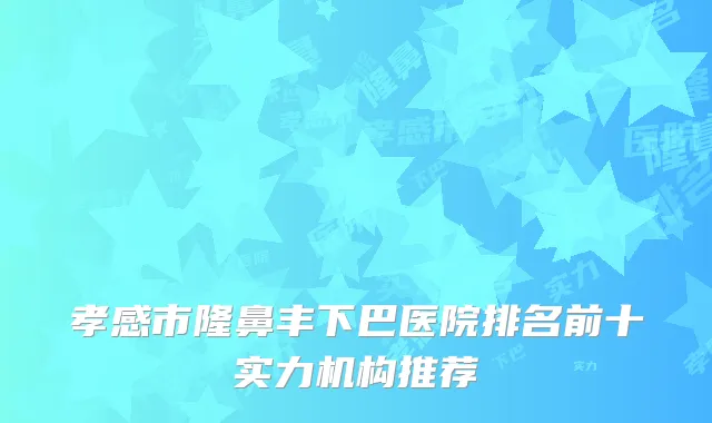 孝感市隆鼻丰下巴医院排名前十实力机构推荐