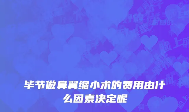 毕节做鼻翼缩小术的费用由什么因素决定呢