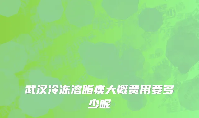 武汉冷冻溶脂瘦大概费用要多少呢