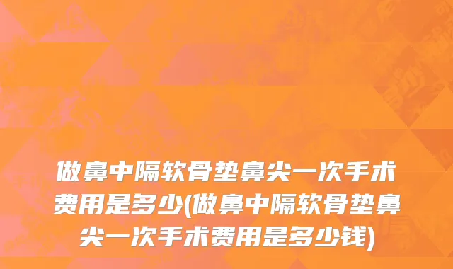 做鼻中隔软骨垫鼻尖一次手术费用是多少(做鼻中隔软骨垫鼻尖一次手术费用是多少钱)