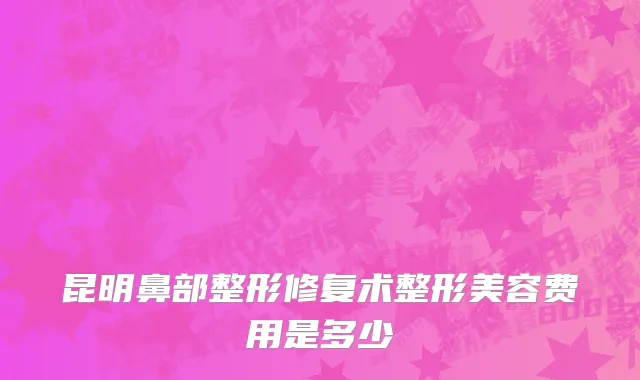 昆明鼻部整形修复术整形美容费用是多少