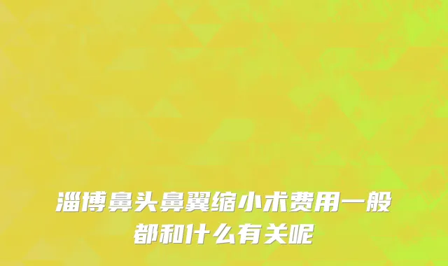 淄博鼻头鼻翼缩小术费用一般都和什么有关呢
