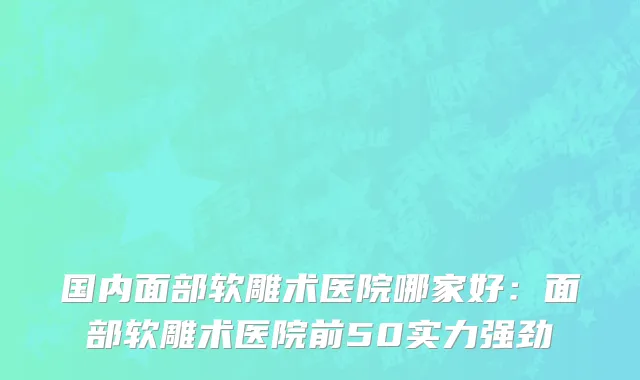国内面部软雕术医院哪家好：面部软雕术医院前50实力强劲