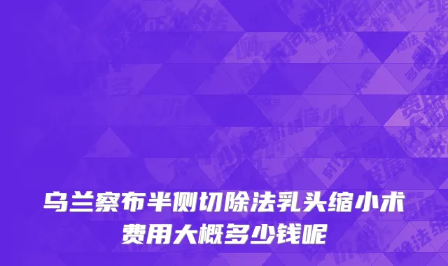乌兰察布半侧切除法乳头缩小术费用大概多少钱呢