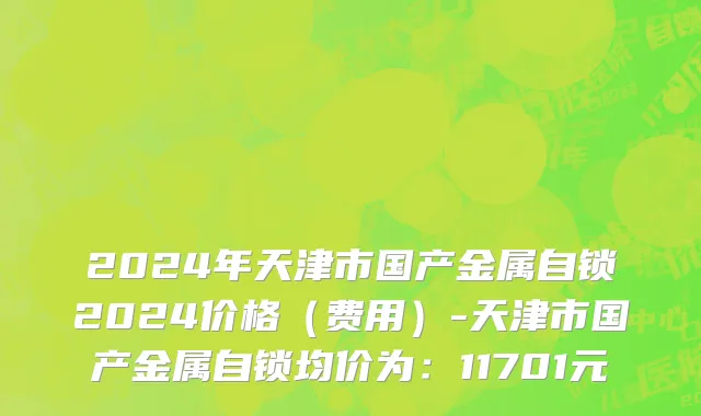 2024年天津市国产金属自锁2024价格（费用）-天津市国产金属自锁均价为：11701元