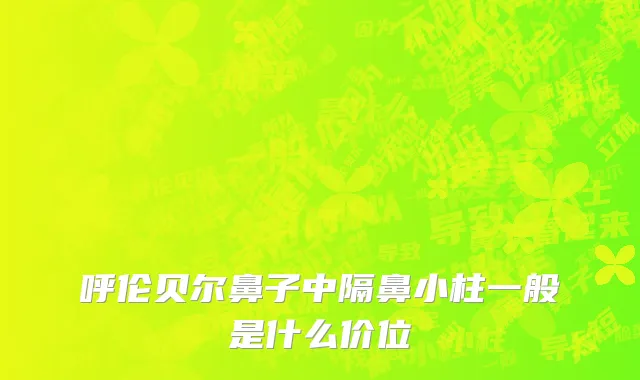 呼伦贝尔鼻子中隔鼻小柱一般是什么价位