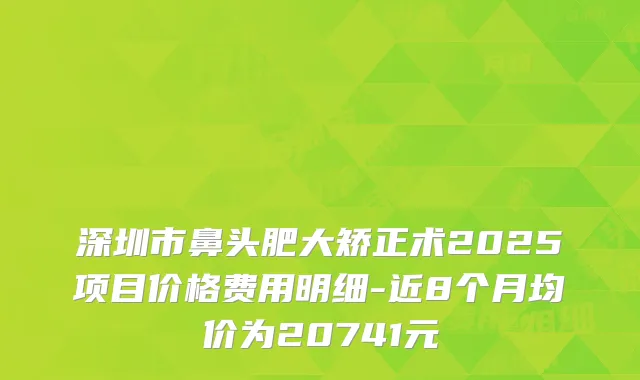 深圳市鼻头肥大矫正术2025项目价格费用明细-近8个月均价为20741元