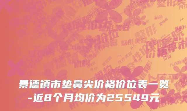景德镇市垫鼻尖价格价位表一览-近8个月均价为25549元