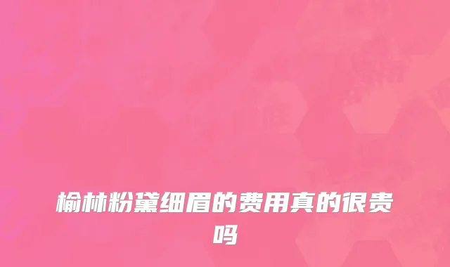 榆林粉黛细眉的费用真的很贵吗