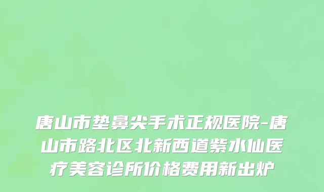 唐山市垫鼻尖手术正规医院-唐山市路北区北新西道紫水仙医疗美容诊所价格费用新出炉