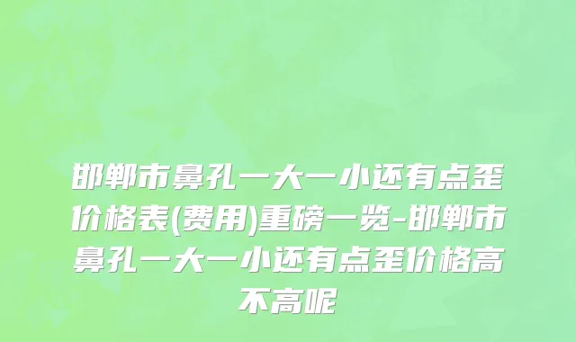 邯郸市鼻孔一大一小还有点歪价格表(费用)重磅一览-邯郸市鼻孔一大一小还有点歪价格高不高呢