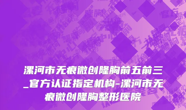 漯河市无痕微创隆胸前五前三_官方认证指定机构-漯河市无痕微创隆胸整形医院