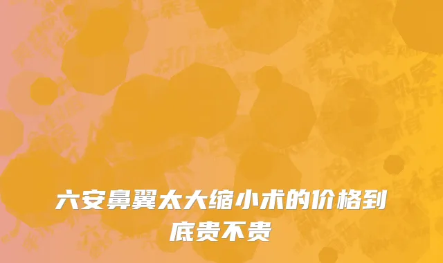 六安鼻翼太大缩小术的价格到底贵不贵