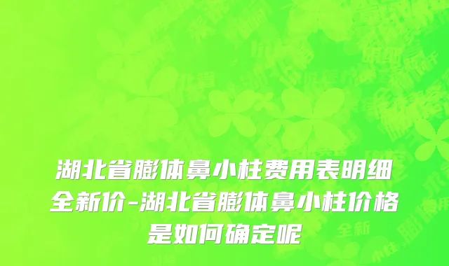 湖北省膨体鼻小柱费用表明细全新价-湖北省膨体鼻小柱价格是如何确定呢