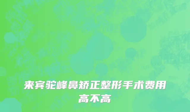 来宾驼峰鼻矫正整形手术费用高不高