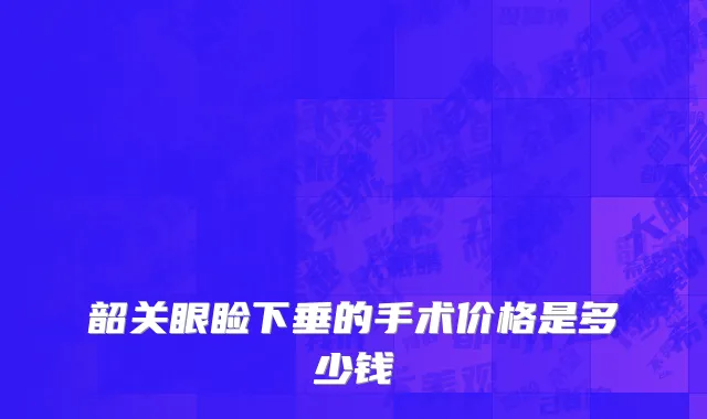 韶关眼睑下垂的手术价格是多少钱