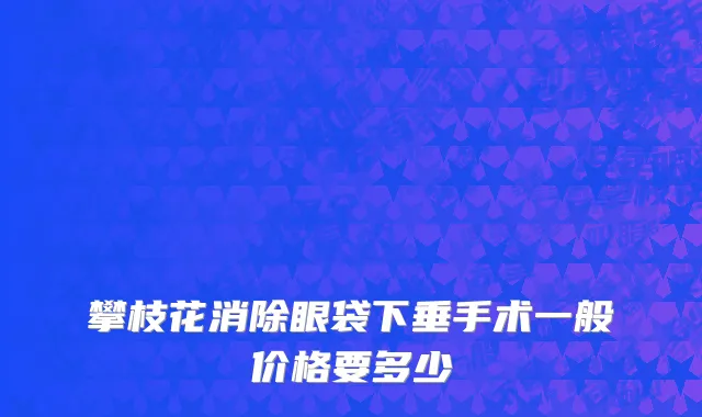 攀枝花消除眼袋下垂手术一般价格要多少