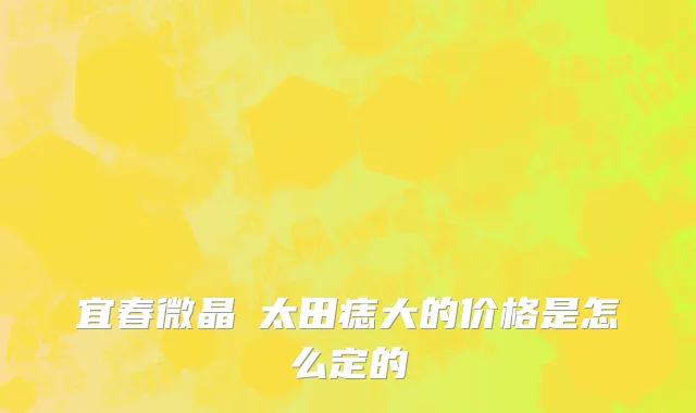 宜春微晶袪太田痣大的价格是怎么定的