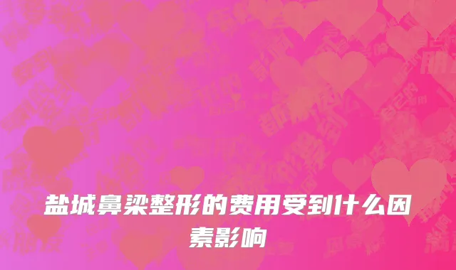 盐城鼻梁整形的费用受到什么因素影响