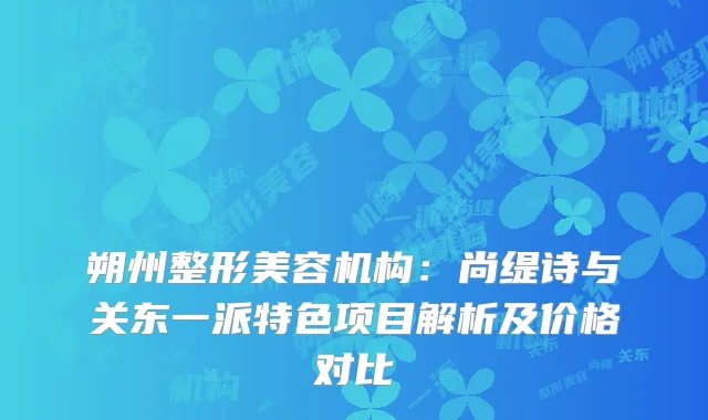 朔州整形美容机构：尚缇诗与关东一派特色项目解析及价格对比