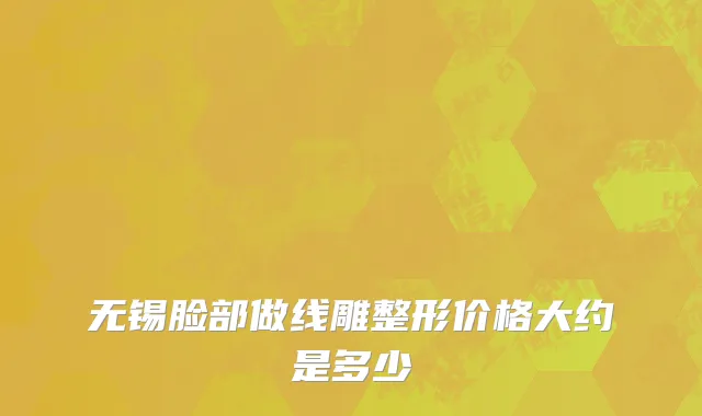 无锡脸部做线雕整形价格大约是多少