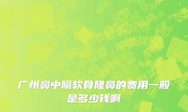 广州鼻中隔软骨隆鼻的费用一般是多少钱啊