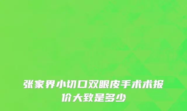 张家界小切口双眼皮手术术报价大致是多少