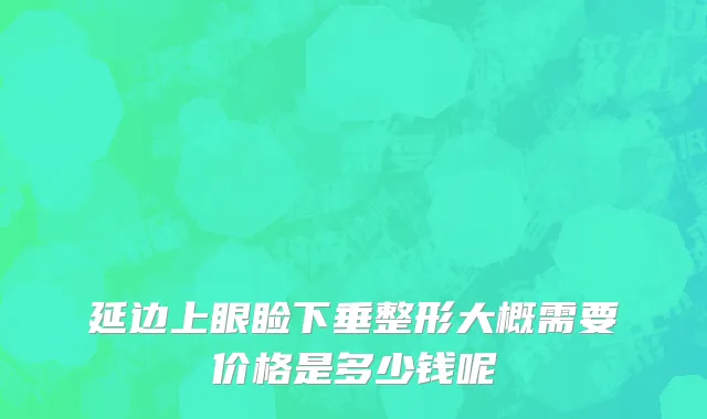 延边上眼睑下垂整形大概需要价格是多少钱呢