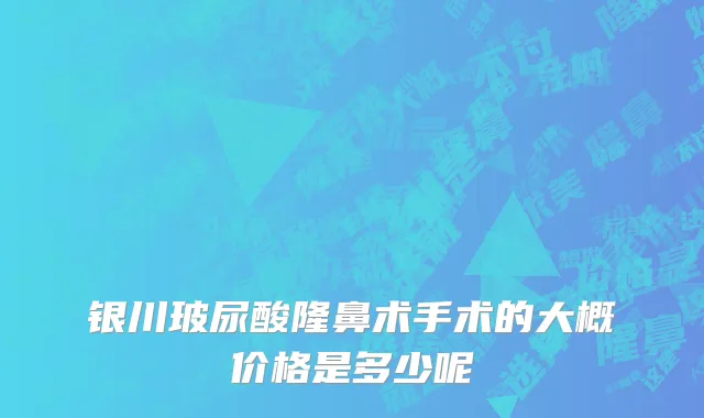 银川玻尿酸隆鼻术手术的大概价格是多少呢