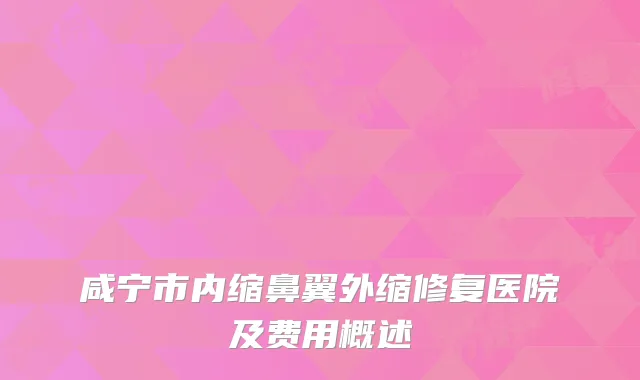 咸宁市内缩鼻翼外缩修复医院及费用概述